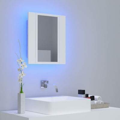 Kylpyhuoneen LED-peilikaappi valkoinen 40x12x45 cm akryyli
