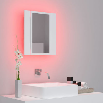 Kylpyhuoneen LED-peilikaappi valkoinen 40x12x45 cm akryyli