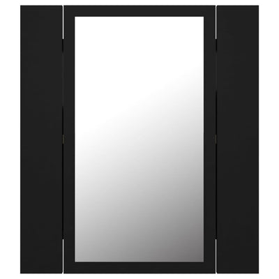 Kylpyhuoneen LED-peilikaappi musta 40x12x45 cm akryyli