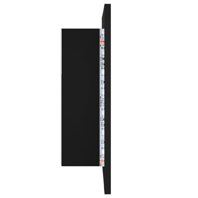 Kylpyhuoneen LED-peilikaappi musta 40x12x45 cm akryyli
