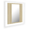 Kylpyhuoneen LED peilikaappi Sonoma tammi 40x12x45 cm akryyli