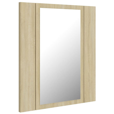 Kylpyhuoneen LED peilikaappi Sonoma tammi 40x12x45 cm akryyli