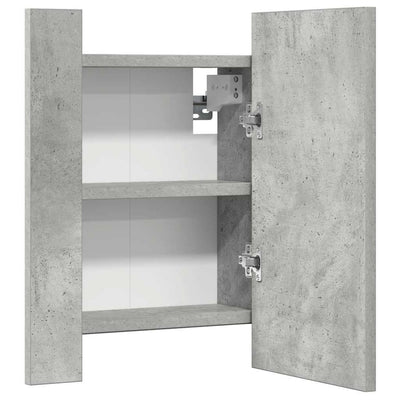 Betoninharmaa kylpyhuoneen led peilikaappi Leun 40x12x45cm (akryyli)