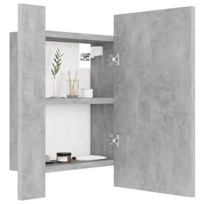 Kylpyhuoneen LED peilikaappi betoninharmaa 40x12x45 cm akryyli