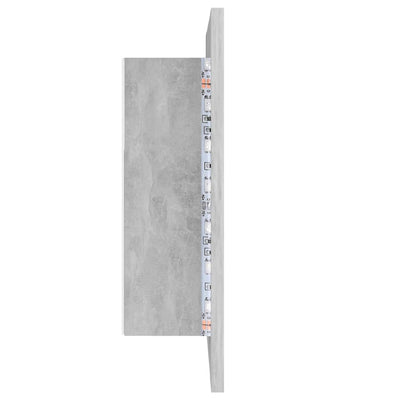 Kylpyhuoneen LED peilikaappi betoninharmaa 40x12x45 cm akryyli