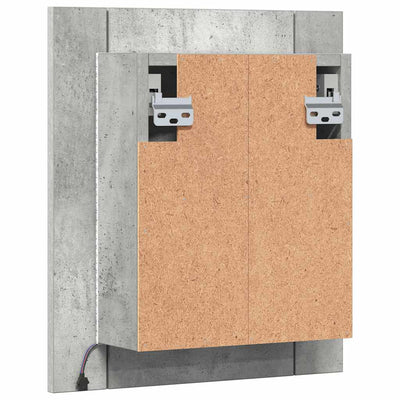 Betoninharmaa kylpyhuoneen led peilikaappi Leun 40x12x45cm (akryyli)