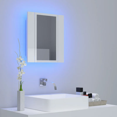 Kylpyhuoneen LED peilikaappi korkeak. valk. 40x12x45 cm akryyli