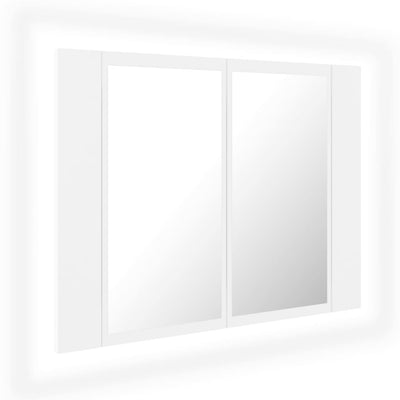 Kylpyhuoneen LED peilikaappi valkoinen 60x12x45 cm akryyli