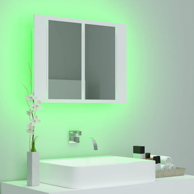 Kylpyhuoneen LED peilikaappi valkoinen 60x12x45 cm akryyli