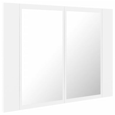 Kylpyhuoneen LED peilikaappi valkoinen 60x12x45 cm akryyli