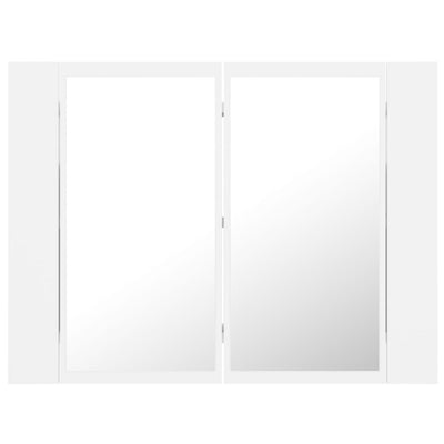 Kylpyhuoneen LED peilikaappi valkoinen 60x12x45 cm akryyli