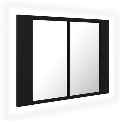 Kylpyhuoneen LED peilikaappi musta 60x12x45 cm akryyli
