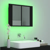 Kylpyhuoneen LED peilikaappi musta 60x12x45 cm akryyli