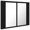 Kylpyhuoneen LED peilikaappi musta 60x12x45 cm akryyli