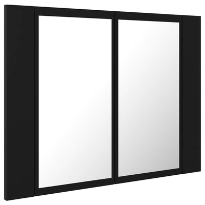 Kylpyhuoneen LED peilikaappi musta 60x12x45 cm akryyli