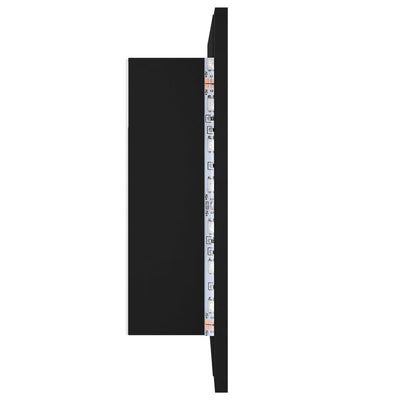 Kylpyhuoneen LED peilikaappi musta 60x12x45 cm akryyli