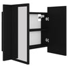 Kylpyhuoneen LED peilikaappi musta 60x12x45 cm akryyli