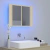 Kylpyhuoneen LED peilikaappi Sonoma-tammi 60x12x45 cm akryyli