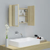 Kylpyhuoneen LED peilikaappi Sonoma-tammi 60x12x45 cm akryyli