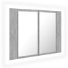 Kylpyhuoneen LED peilikaappi betoninharmaa 60x12x45 cm akryyli
