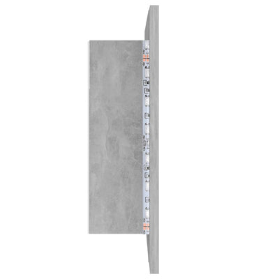 Kylpyhuoneen LED peilikaappi betoninharmaa 60x12x45 cm akryyli