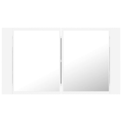 Kylpyhuoneen LED peilikaappi valkoinen 80x12x45 cm akryyli