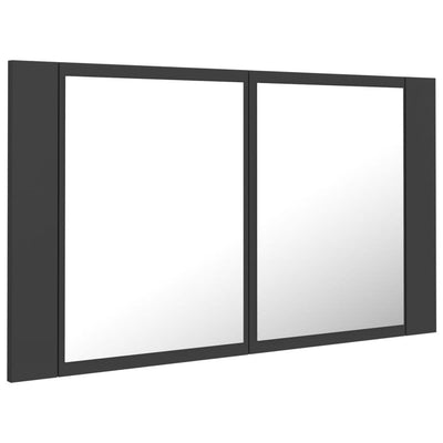 Kylpyhuoneen LED peilikaappi harmaa 80x12x45 cm akryyli