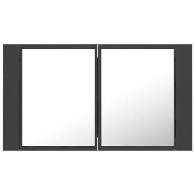 Kylpyhuoneen LED peilikaappi harmaa 80x12x45 cm akryyli