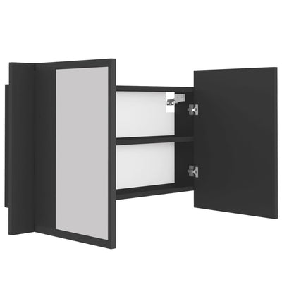 Kylpyhuoneen LED peilikaappi harmaa 80x12x45 cm akryyli