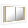 Kylpyhuoneen LED peilikaappi Sonoma-tammi 80x12x45 cm akryyli