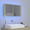 Kylpyhuoneen LED peilikaappi Sonoma-tammi 80x12x45 cm akryyli