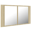 Kylpyhuoneen LED peilikaappi Sonoma-tammi 80x12x45 cm akryyli