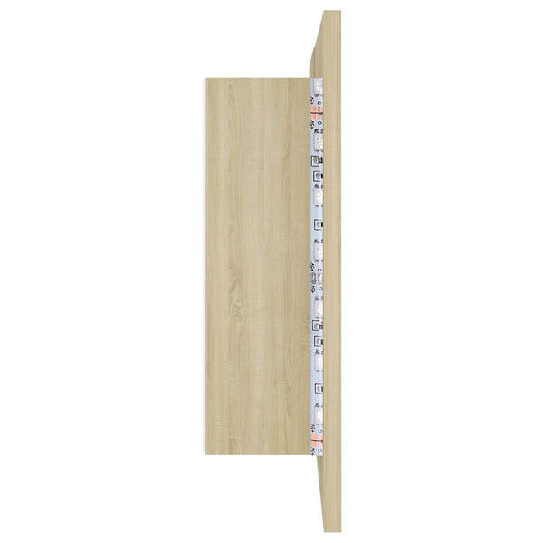 Kylpyhuoneen LED peilikaappi Sonoma-tammi 80x12x45 cm akryyli