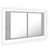 Kylpyhuoneen LED peilikaappi betoninharmaa 80x12x45 cm akryyli