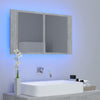 Kylpyhuoneen LED peilikaappi betoninharmaa 80x12x45 cm akryyli