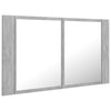 Kylpyhuoneen LED peilikaappi betoninharmaa 80x12x45 cm akryyli