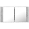 Kylpyhuoneen LED peilikaappi betoninharmaa 80x12x45 cm akryyli