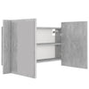 Kylpyhuoneen LED peilikaappi betoninharmaa 80x12x45 cm akryyli
