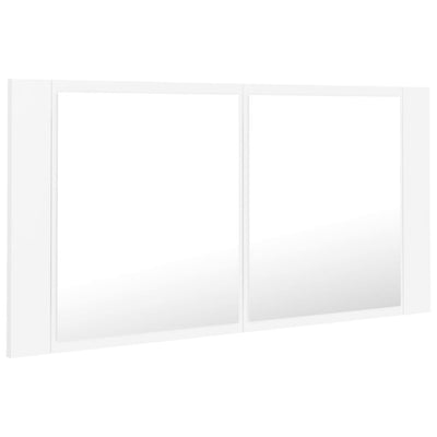 Kylpyhuoneen LED peilikaappi valkoinen 90x12x45 cm akryyli