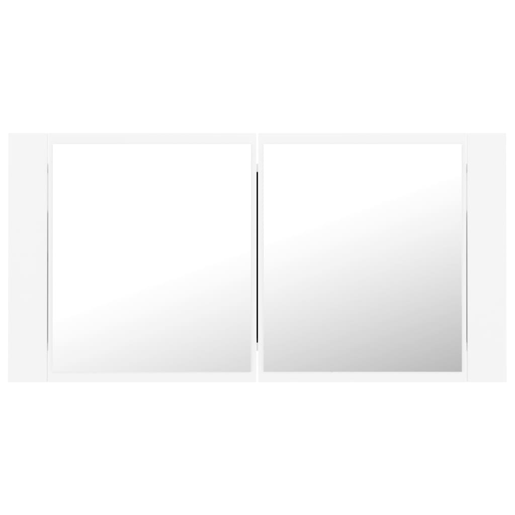 Valkoinen kylpyhuoneen led peilikaappi Delicia 90x12x45cm (akryyli)