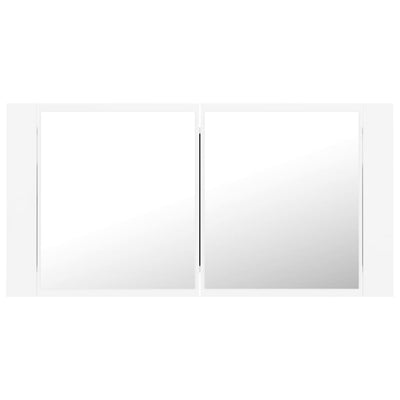 Kylpyhuoneen LED peilikaappi valkoinen 90x12x45 cm akryyli