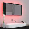 Kylpyhuoneen LED peilikaappi musta 90x12x45 cm akryyli