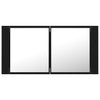 Kylpyhuoneen LED peilikaappi musta 90x12x45 cm akryyli