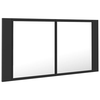 Kylpyhuoneen LED peilikaappi harmaa 90x12x45 cm akryyli