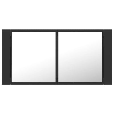 Kylpyhuoneen LED peilikaappi harmaa 90x12x45 cm akryyli