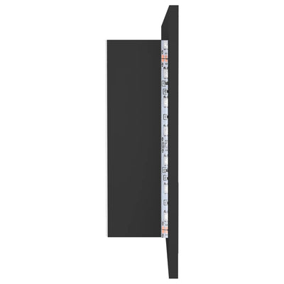Kylpyhuoneen LED peilikaappi harmaa 90x12x45 cm akryyli