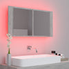 Kylpyhuoneen LED peilikaappi betoninharmaa 90x12x45 cm akryyli