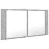 Kylpyhuoneen LED peilikaappi betoninharmaa 90x12x45 cm akryyli