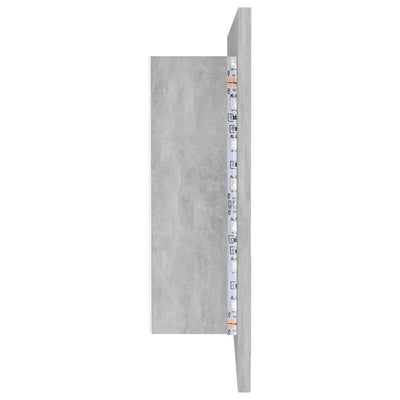 Kylpyhuoneen LED peilikaappi betoninharmaa 90x12x45 cm akryyli