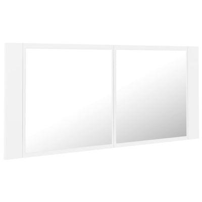 Kylpyhuoneen LED-peilikaappi valkoinen 100x12x45 cm akryyli